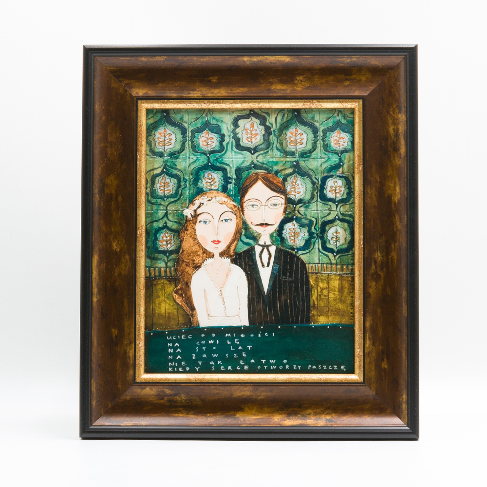 obraz ceramiczny "Para ślubna"