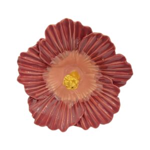 Kwiat ceramiczny Hibiskus bordowy