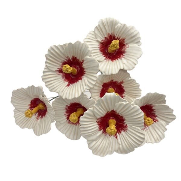 Kwiat ceramiczny Hibiskus biały